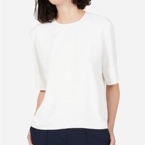 Everlane Japanese GoWeave Crewneck Blouse White Ivory 6